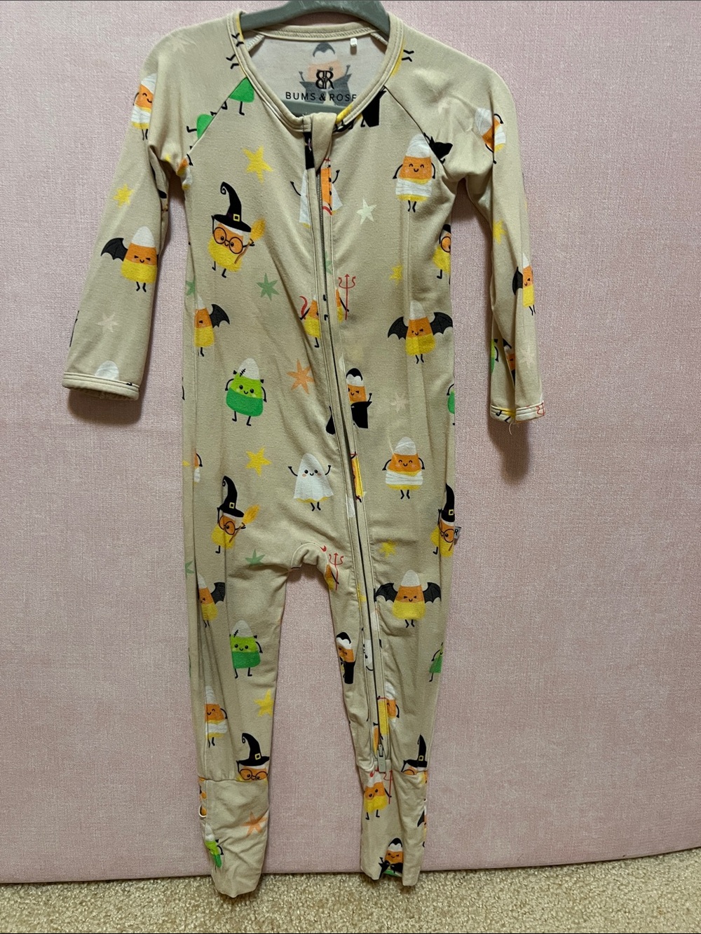 Bums & Roses “Witch Better Have My Candy” Convertible Bamboo Romper 12-18 mo